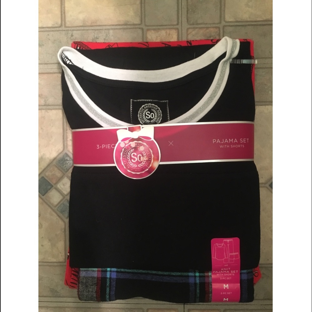 3 piece pajama set (shirt, pants and shorts)